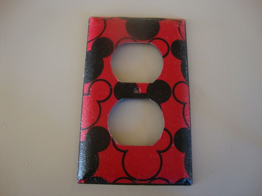 Black and Red Mickey Mouse Outlet Cover Plate  