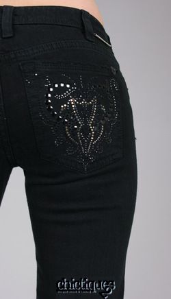 COMPANY Jeans NWT Stud Dagger Black Straight Leg 26  