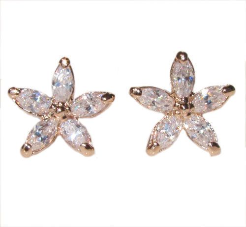 10MM 2CT Princess flower Zircon Swarovski stud Earrings  