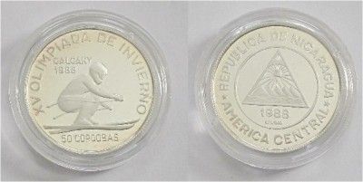 KOREA SILVER CROWN 5000 WON SEOUL OLYMPICS 1988 PROOF  