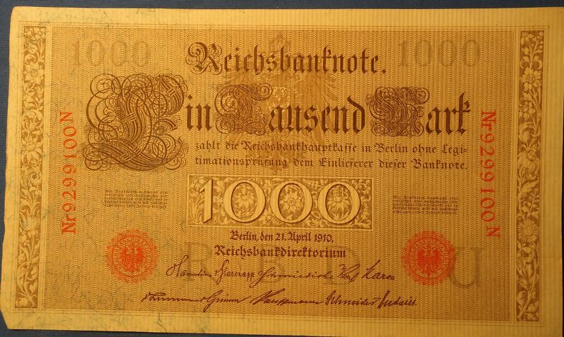 1910 1000 Mark Reichsbanknote  