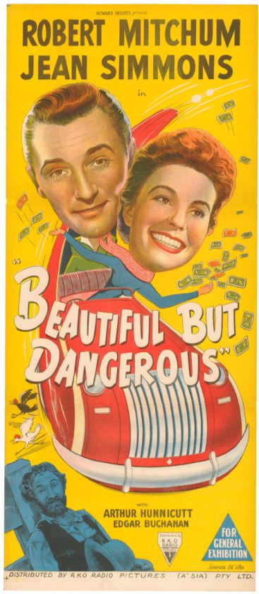 BEAUTIFUL BUT DANGEROUS MOVIE POSTER AUS.MITCHUM 1957  