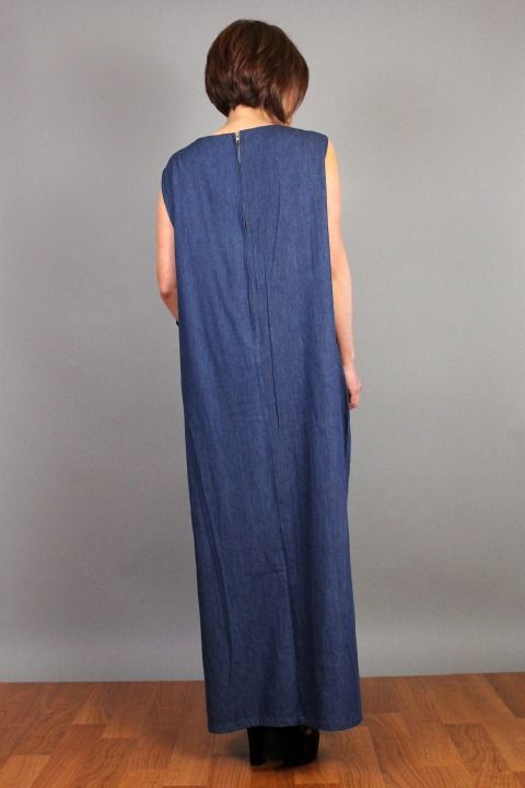 vtg 80s AVANT GARDE Faux Leather GIANT Tribal FACE Draped Maxi DRESS 