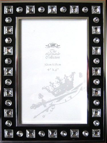 JEWELL BLACK AND DIAMOND QUALITY 4 X 6 PHOTO FRAME  