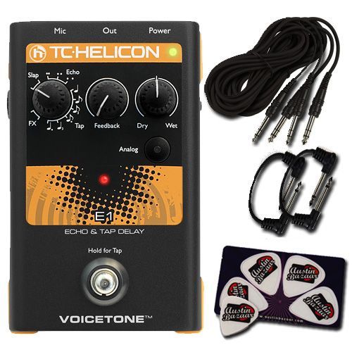 Bundle includes TC Helicon VoiceTone E1 Echo & Tap Delay Vocal Effects 