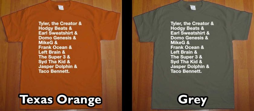 brand new ofwgkta names t shirt choose your color 15 colors and size s 