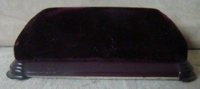 Vtg Hinged Signed Velvet & Plastic BULOVA Fifth Ave NY Watch Box or 