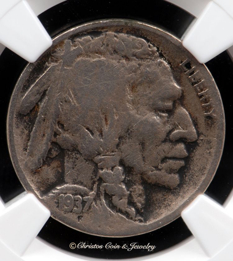 This is a 1937 D Buffalo Nickel authenticated by NGC with Fine Details 