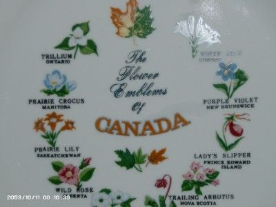 Vintage 1950s to 1960s The Flower Emblems of Canada 10 1/2 