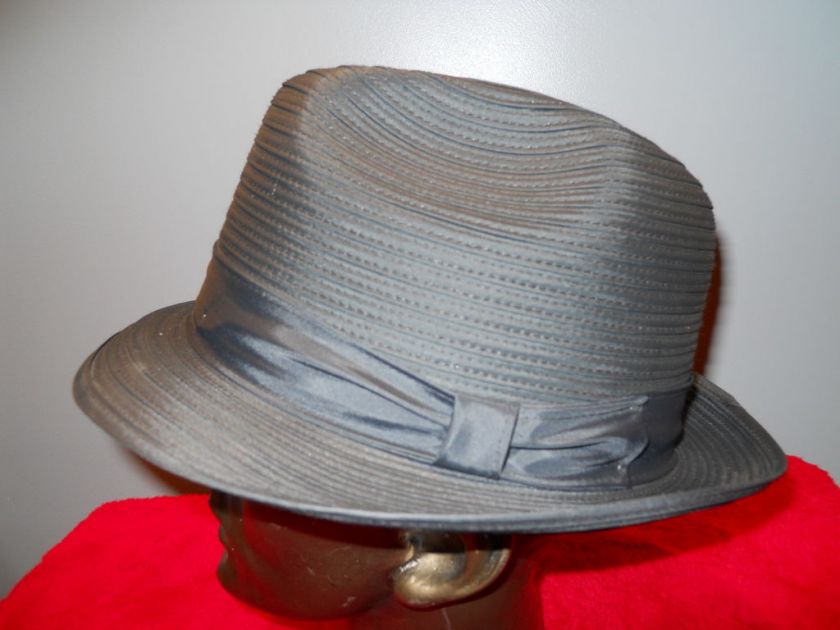 ViNTaGe 1950S BLaCK FeDoRa HaT GaNGStER BiG BaND 7&3/8  