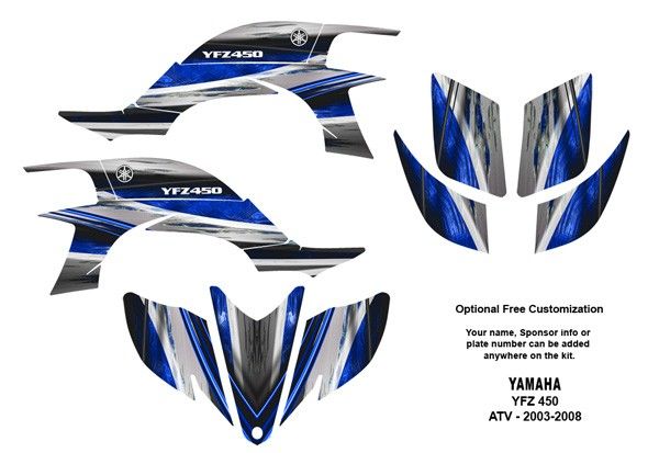 YAMAHA YFZ 450 Atv Graphic Decal Sticker Kit #1400Blue  