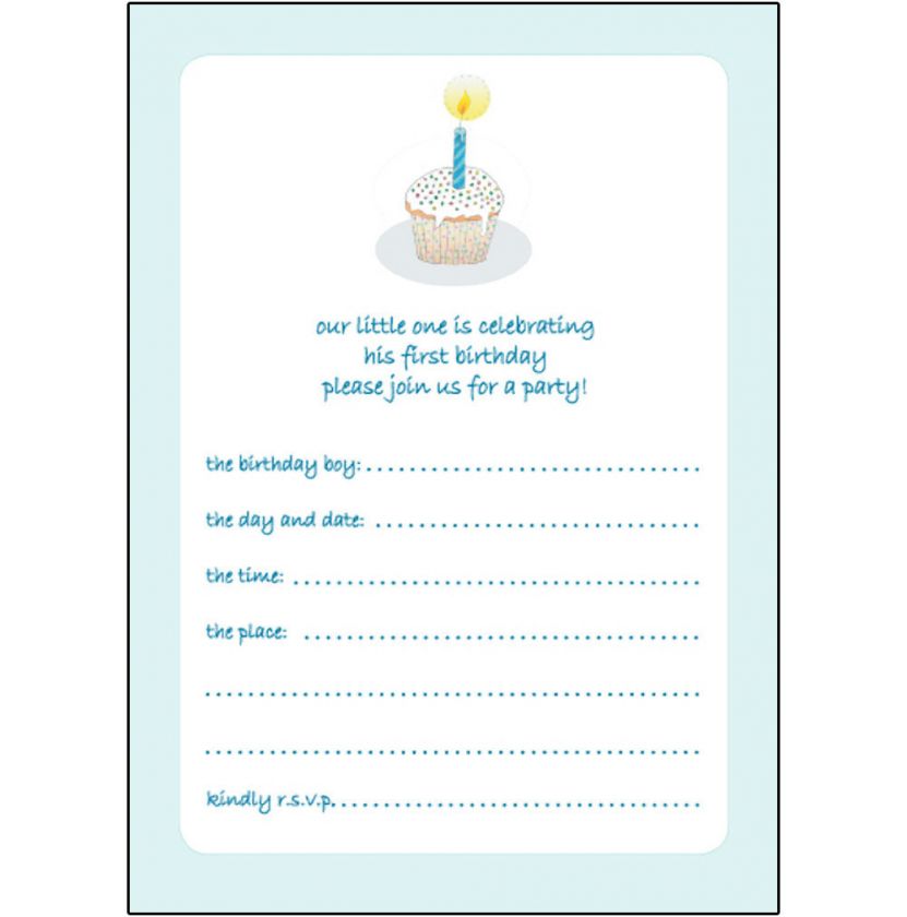   Childrens Birthday Party Invitations, 1 Year Old Boy   BPIF 15  