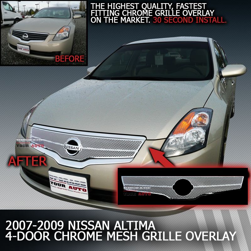 Nissan Altima 4 Door Chrome Mesh Grille Overlay 2007 2008 2009 