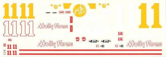 11 Cale Yarborough Holly Farms 1977 Chevy Decals  