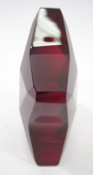 ROSENTHAL Red Faceted Glass Star Paperweight  