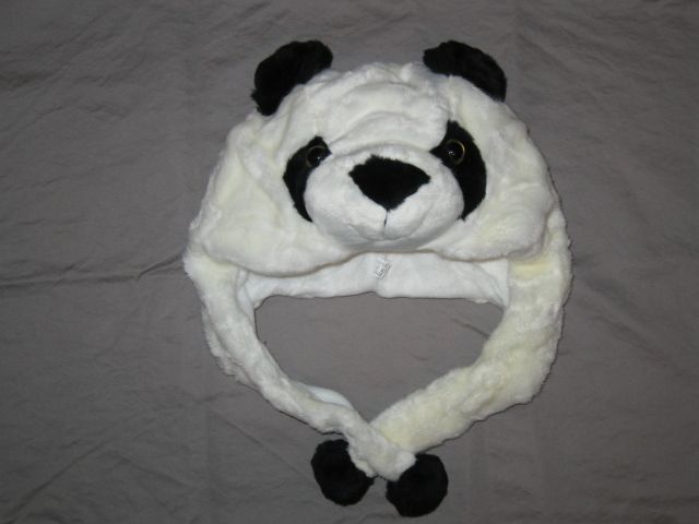 NEW PANDA Girls Boys Furry Fall Winter Hat Ear Flap Animal Critter 