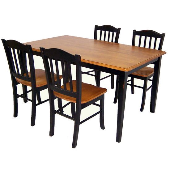 Shaker Dining Sets in Oak and Black/Oak Finishes by Boraam Industries 