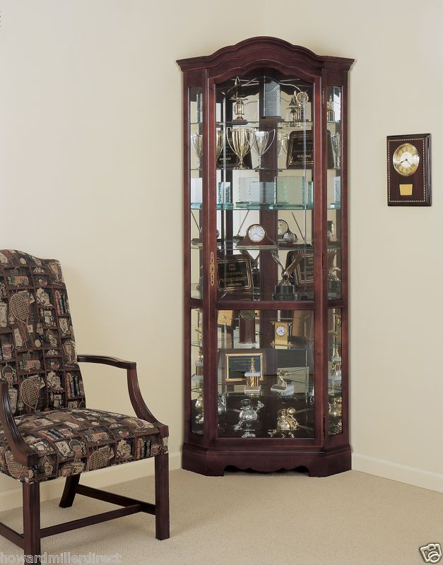 Howard Miller 680 249 Jamestown   Corner Curio Cabinet  