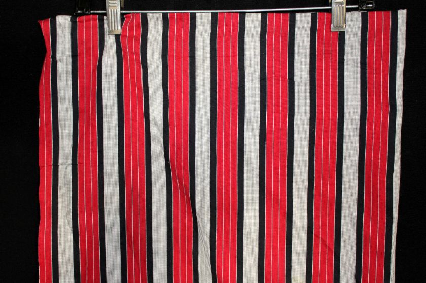 RARE DEADSTOCK VINTAGE 1950S RED, BLACK & SILVER SHIRT FABRIC 4 YDS X 