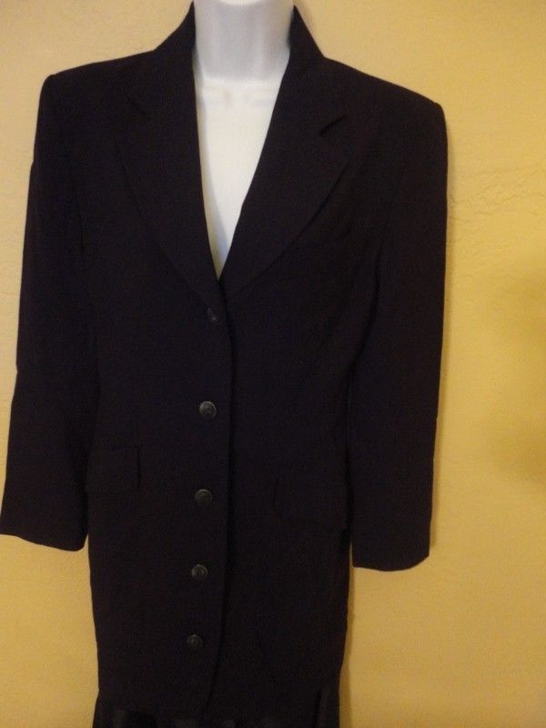   LONG JACKET BLACK LINED SZ 4 NICE GOOD CONDITION L@@k #26/2  