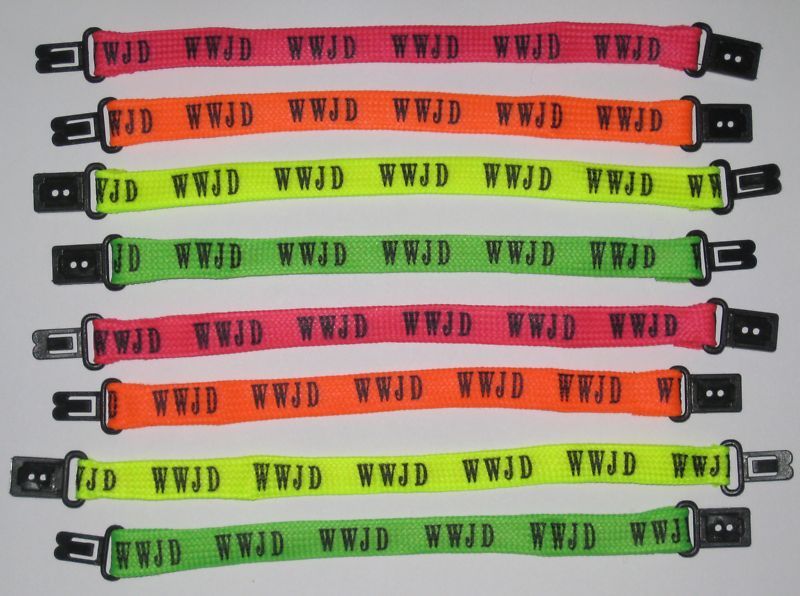   Bright W.W.J.D. Woven Bracelets *NEW* WWJD Bracelets 4 colors  