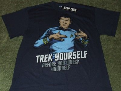 COOL RETRO OFFICIAL STAR TREK SPOCK TREK YOURSELF GRAPHIC T SHIRT L 