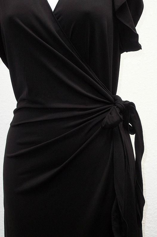   LEON MAX INC Womens Black Wrap Dress Size XL 9V00G52K NWT MSRP 69.98