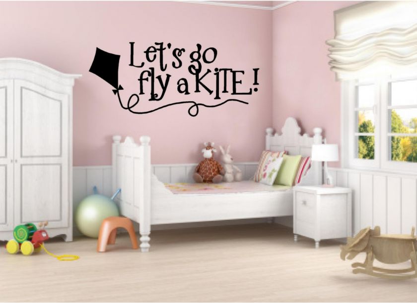   Kite Vinyl Decal Wall Sticker Spring Decor Words Kids Room  