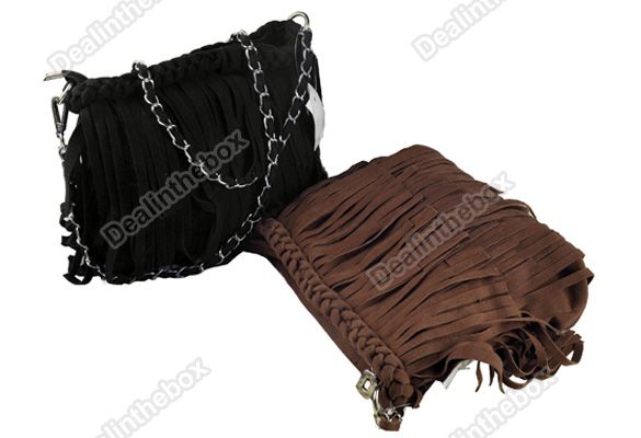 1x Fashion Women Faux suede Fringe Tassel Shoulder Messenger Purse 