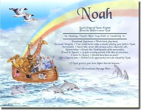 NOAHS ARK PERSONALIZED NAME MEANING BABY SHOWER GIFT  