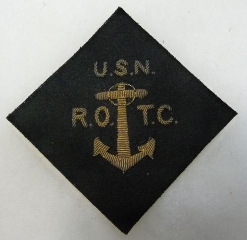 OLDER VINTAGE PRE WW2 BULLION U.S. NAVY R.O.T.C. PATCH  