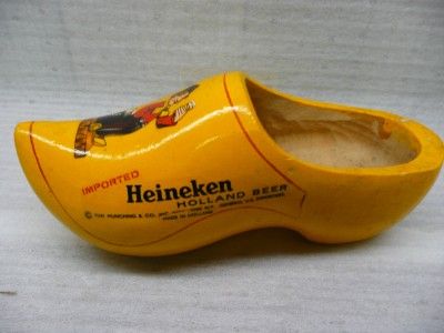   Dutch Imported HEINEKEN BEER Wooden Advertising SHOE Clog wood old