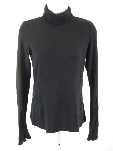 MILLY Black Stretch Long Sleeve Turtleneck Top Sz P  