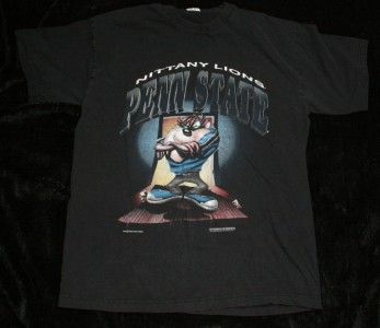 Vtg 90s Penn State Taz Black Tee Shirt M men women  