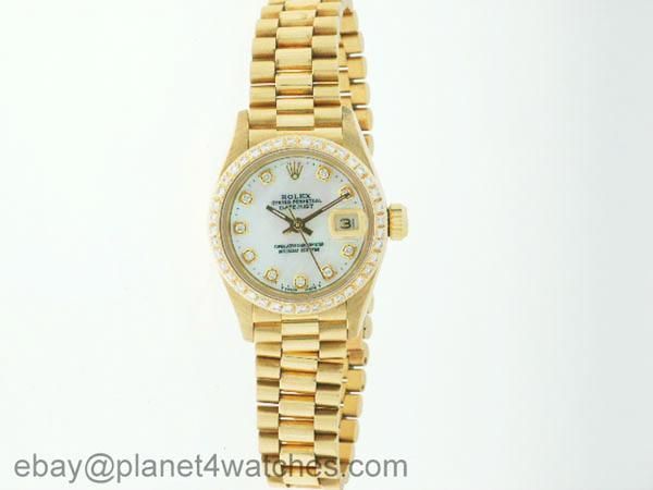 ROLEX DATEJUST 18K GOLD PRESIDENT WATCH DIAMONDS Ship from London,UK 