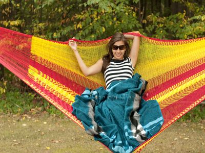 NEW NYLON Mayan Hammock From Yucatan UNIQUE Double  