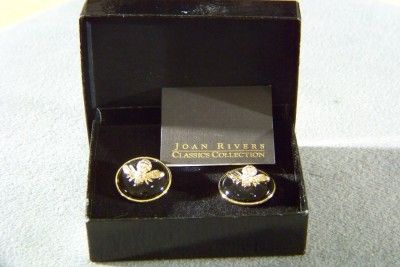 WOW VINTAGE JOAN RIVERS RARE ENAMEL BEE EARRINGS BOX  