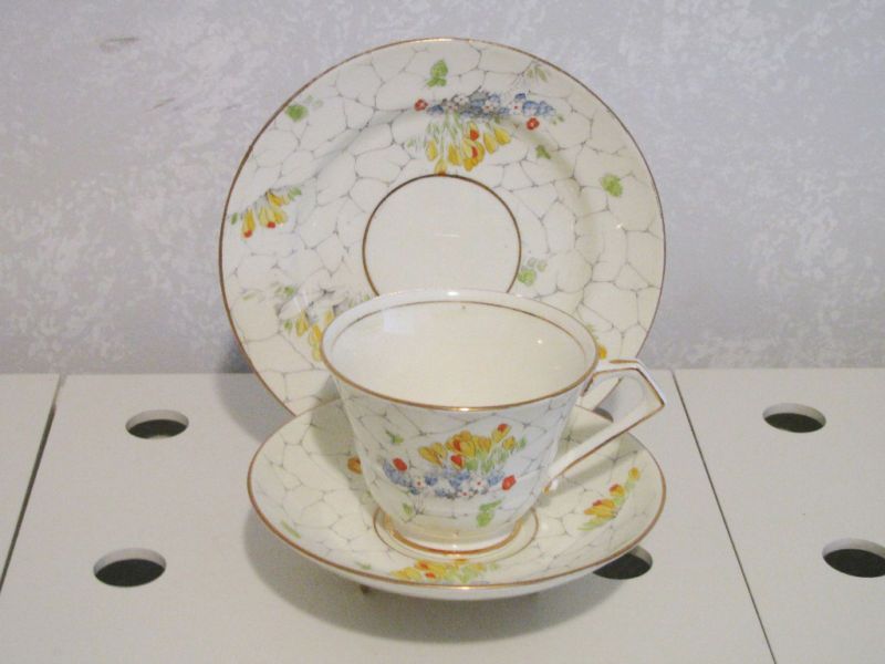 Paragon Teacup Set   Hand Painted 3 Piece  