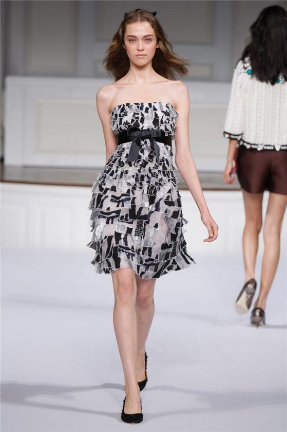 5990 Oscar de la Renta Strapless Organza Embroidered Dress Sz 8 