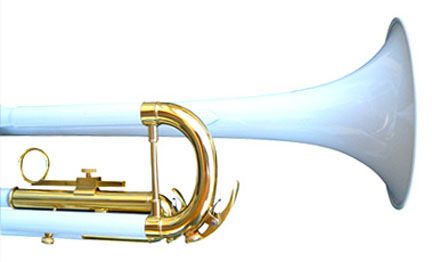 NEW WHITE BAND TRUMPET W/CASE.5 YEARS WARRANTY.  