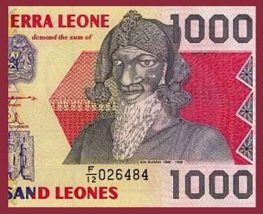 1000 LEONES Banknote SIERRA LEONE 1993 Bai BUREH   UNC  