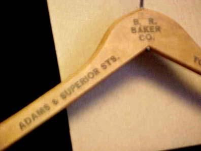 VINTAGE B.R. BAKER WOODEN HANGER TOLEDO OHIO 1940  7970  