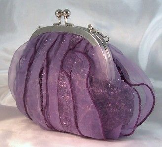   SATIN RHINESTONE SEQUIN BEAD Party Evening Bag Purse w/ Chain  