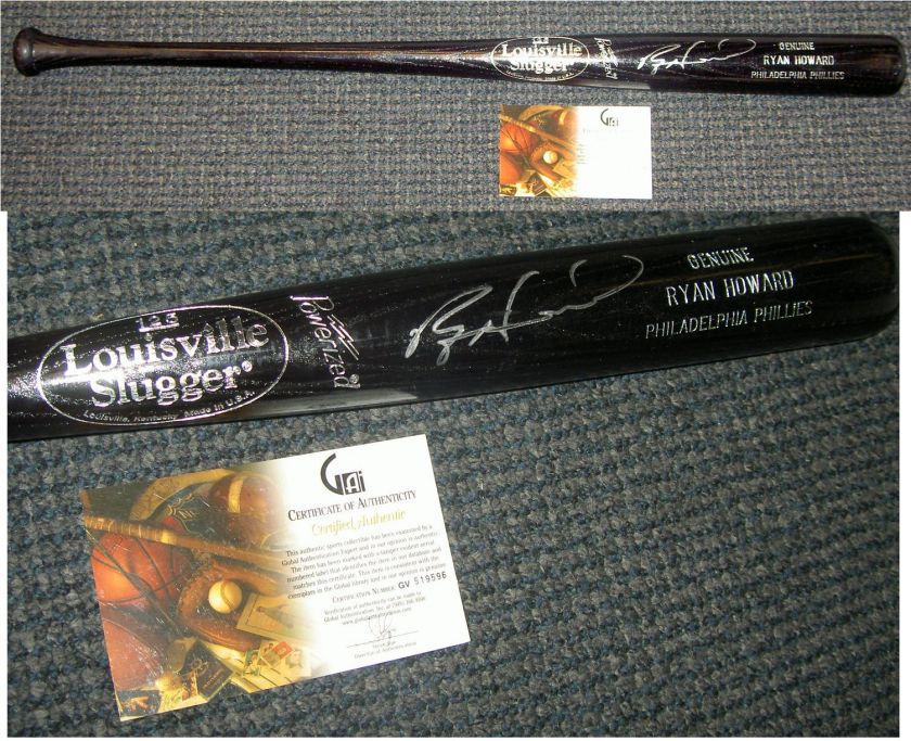   HOWARD AUTOGRAPHED SIGNED BASEBALL BAT PHILADELPHIA PHILLES  