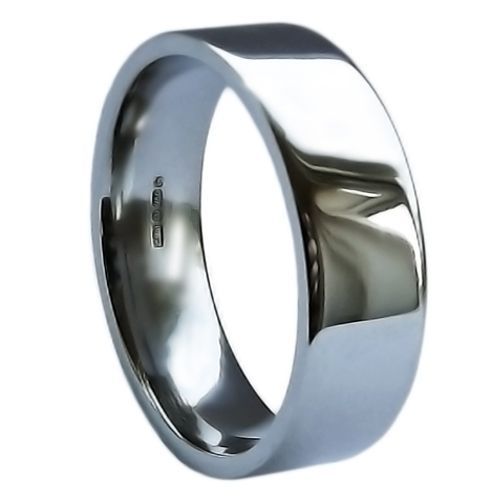 NEW 8mm Heavy 10.9g Palladium Flat Court Band Ring  