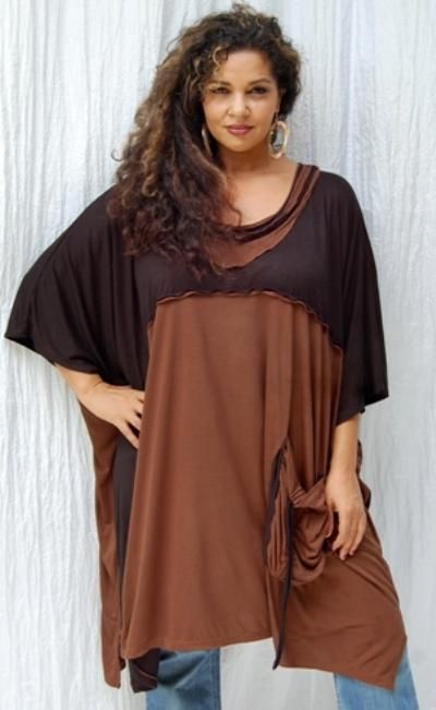 Q174 BROWN/PONCHO TOP MADE 2 ORDER M L 1X 2X 3X 4X  