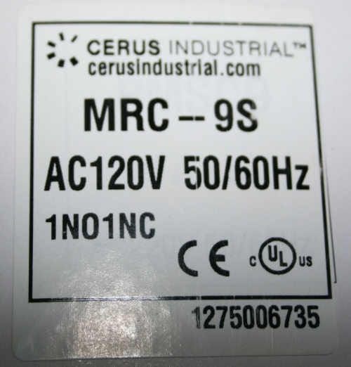   Size 00 CONTACTOR / RELAY 120VAC Control / 600VAC 5A MRC 9S  