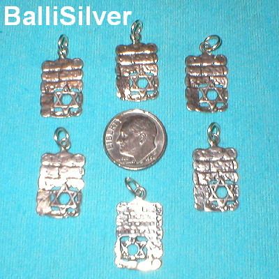 pieces Sterling Silver 925 WESTERN WALL with STAR of DAVID Charms 