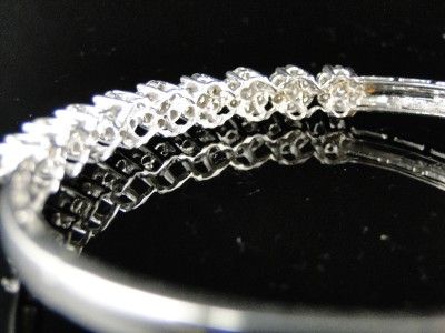 LADIES FLOWER ROUND DIAMOND BANGLE BRACELET 2.50 CT  