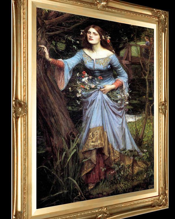 WATERHOUSE OPHELIA FRAMED CANVAS GICLEE REPRO 41x29  